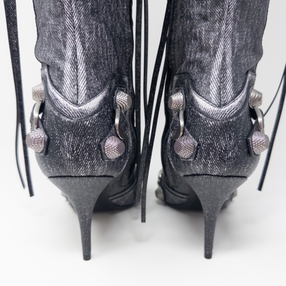 Balenciaga Cagole Denim Black 90mm Size EU 38C US 8 - Picture 9 of 13